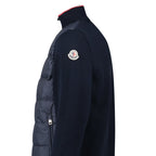 Moncler Down-Panelled Cotton Cardigan in Navy