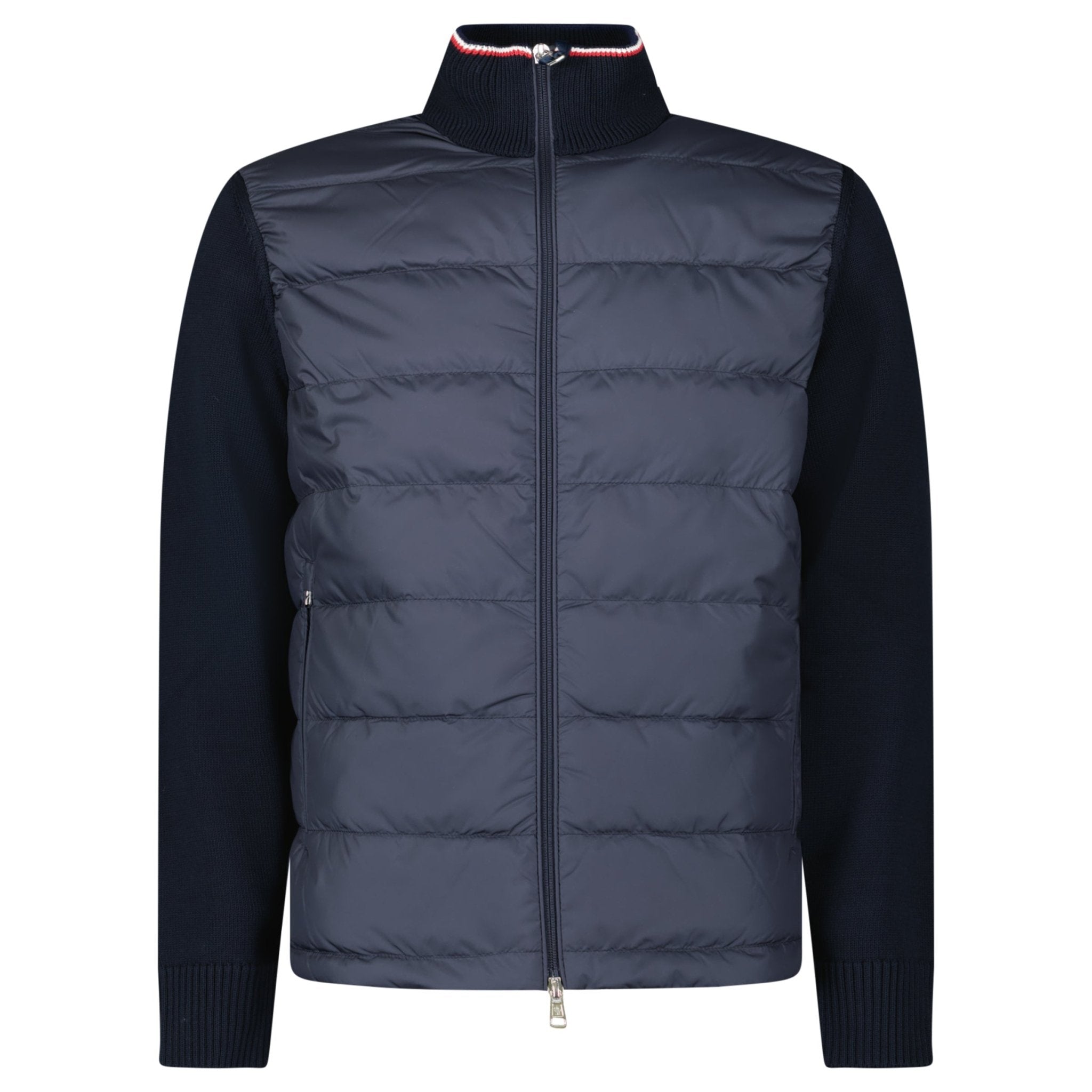 Moncler Down-Panelled Cotton Cardigan in Navy