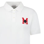 Moncler Embroidered Monogram Polo Shirt in White