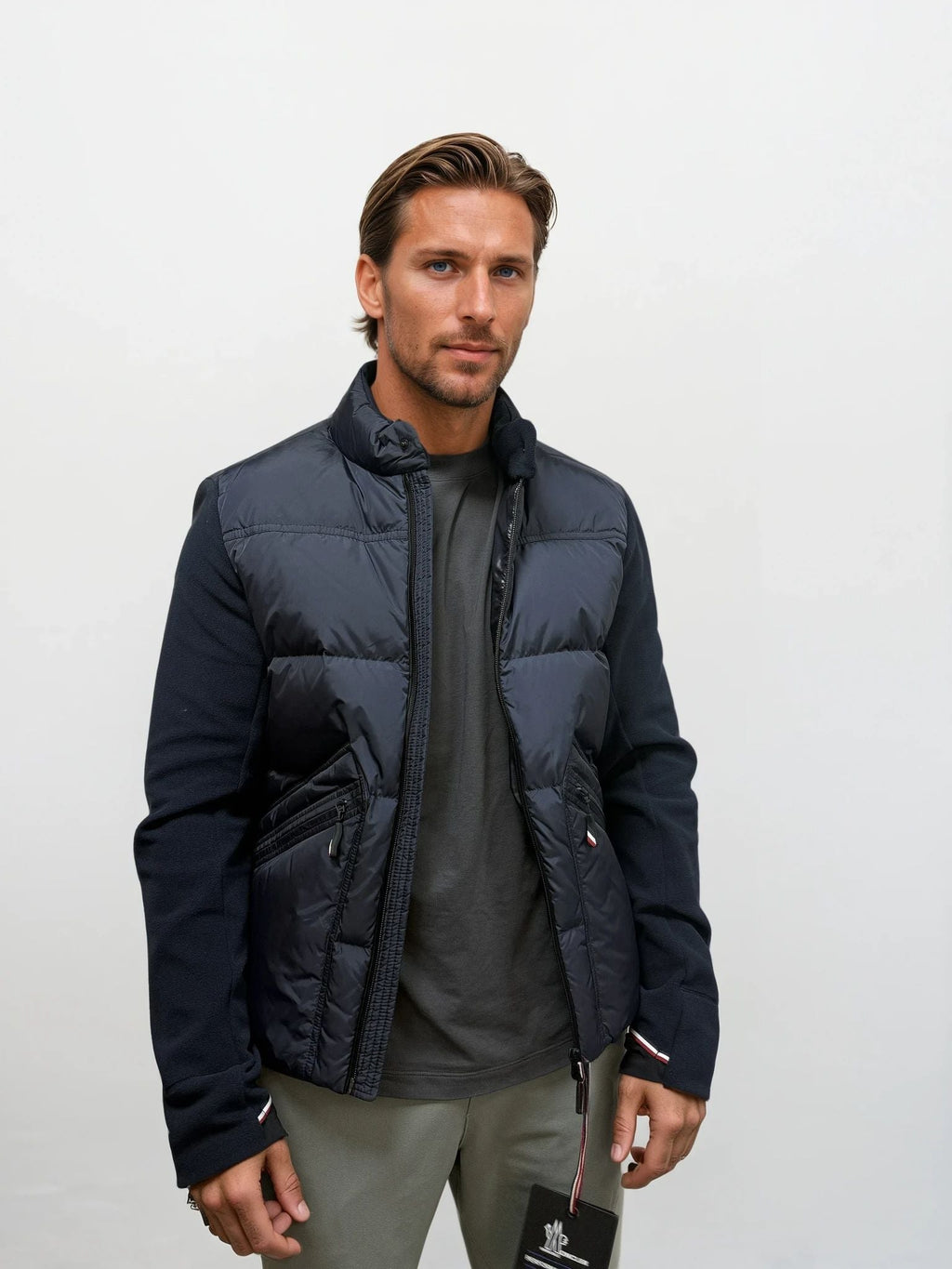 Moncler Grenoble Padded Cardigan in Navy