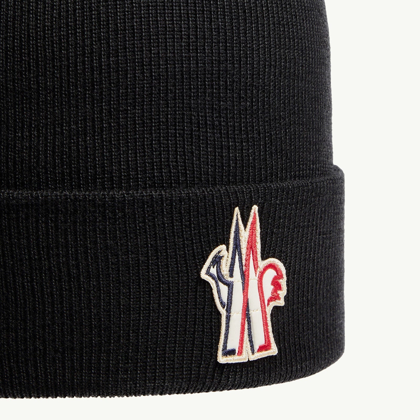 Moncler Grenoble Wool Beanie Hat Black