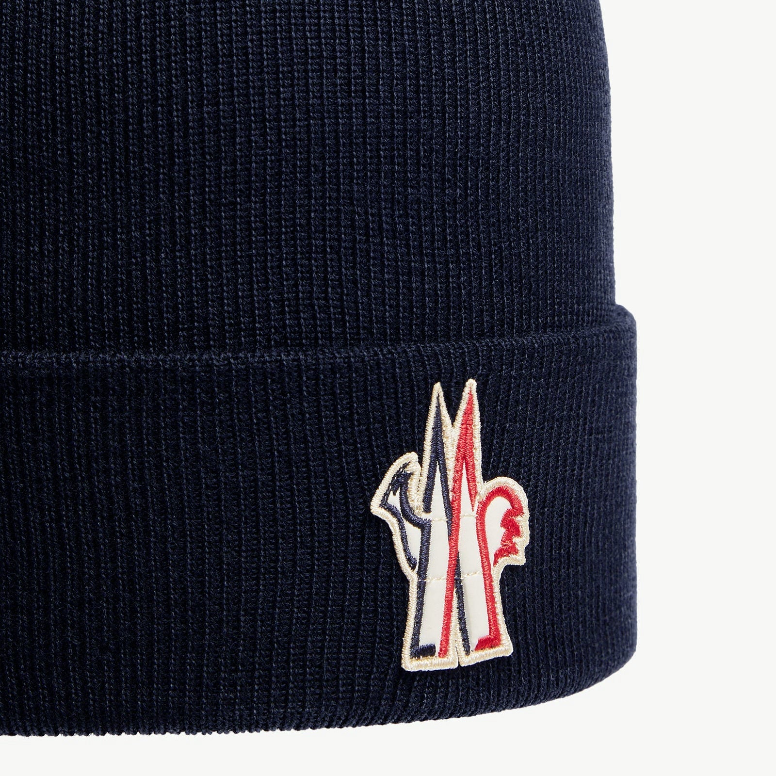 Moncler Grenoble Wool Beanie Hat Navy