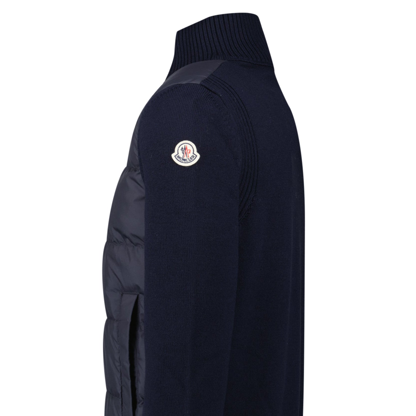 Moncler Padded Zip-Up Cardigan in Navy