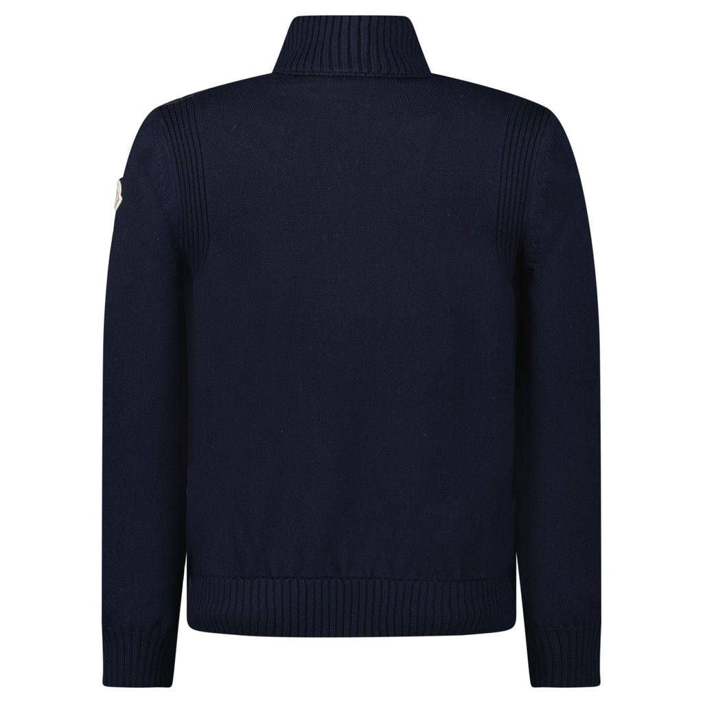 Moncler Padded Zip-Up Cardigan in Navy