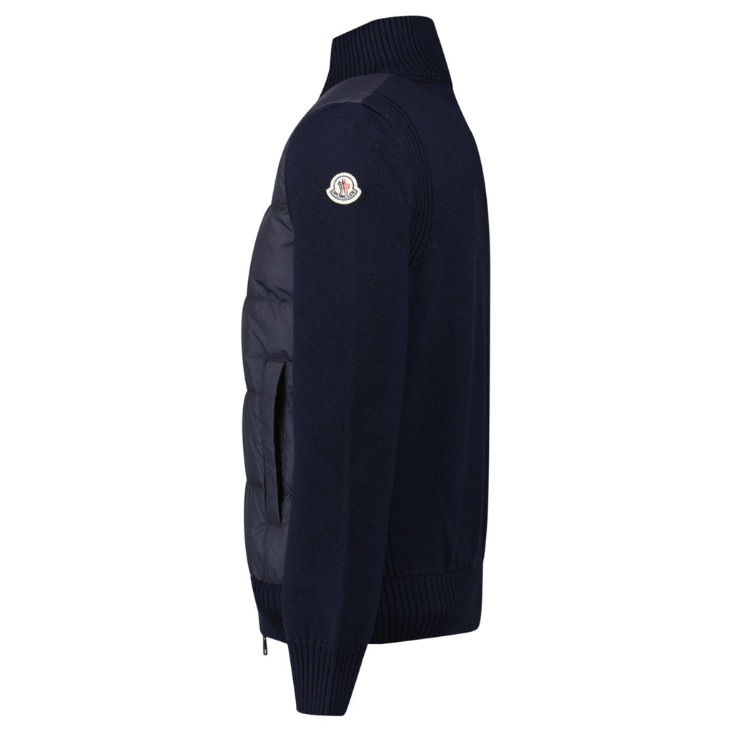 Moncler Padded Zip-Up Cardigan in Navy
