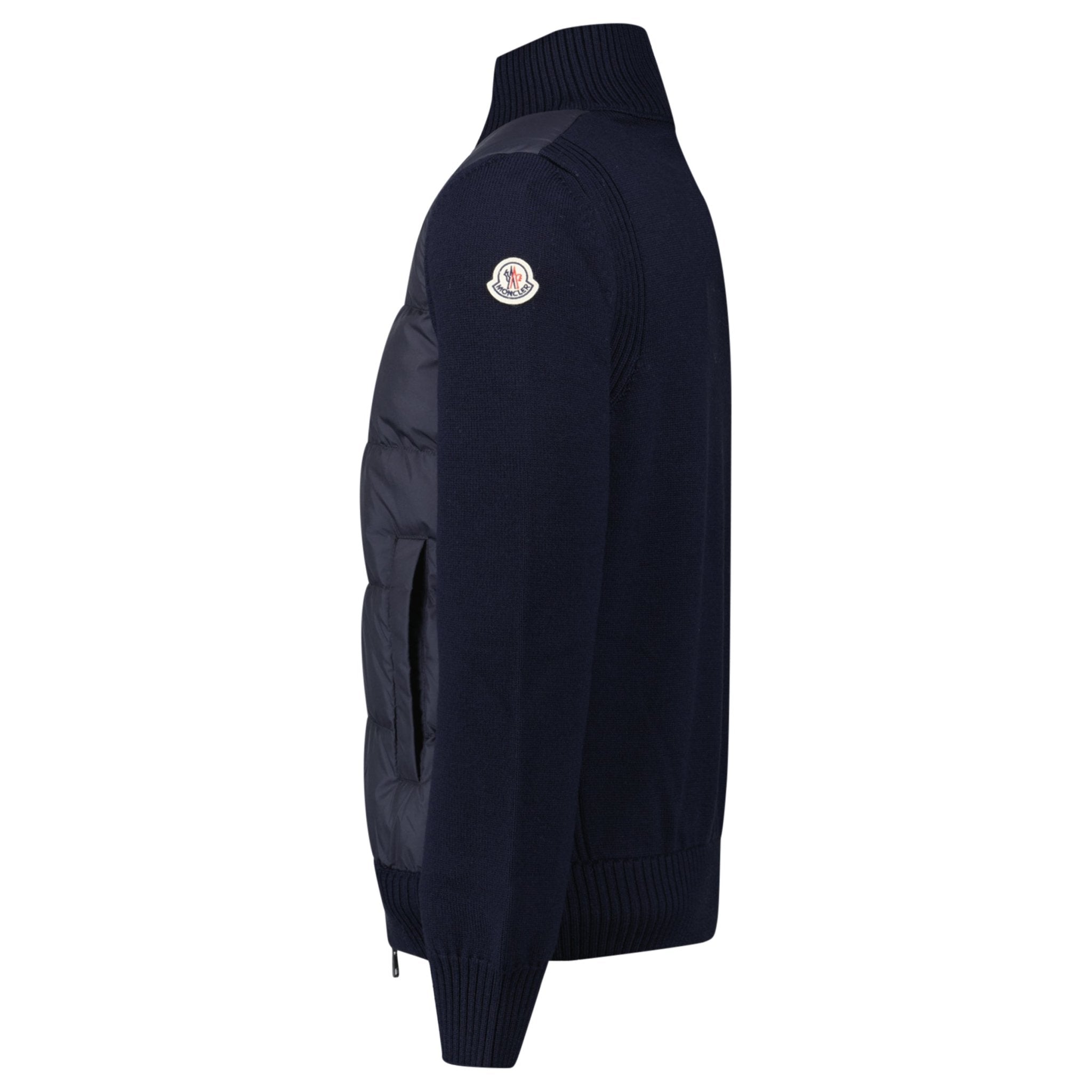 Moncler Padded Zip-Up Cardigan in Navy