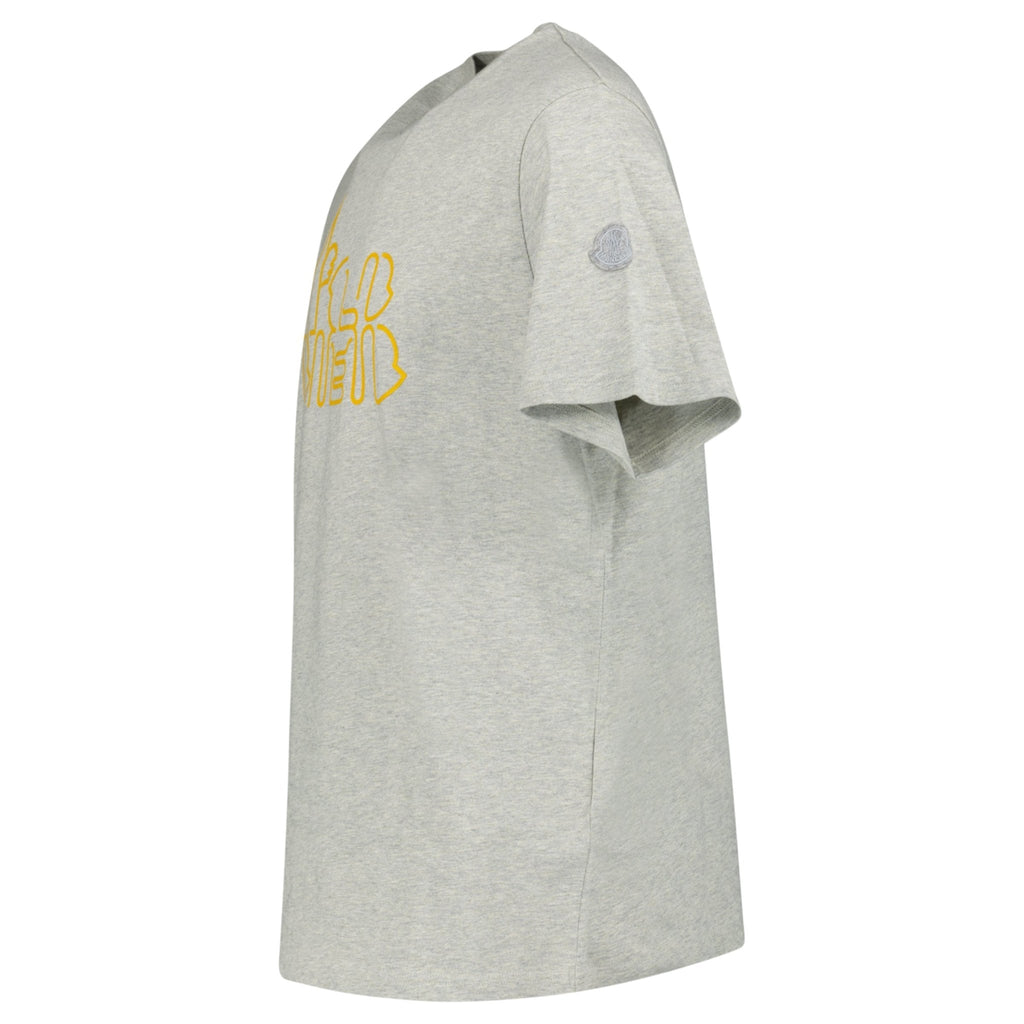 Moncler Orange Print T-Shirt in Grey