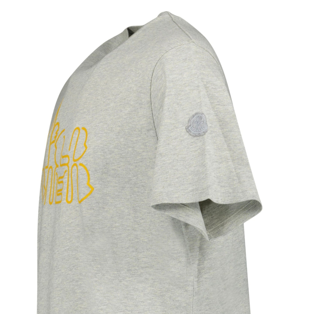 Moncler Orange Print T-Shirt in Grey