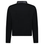 Moncler Padded Wool Zip-Up Cardigan Black