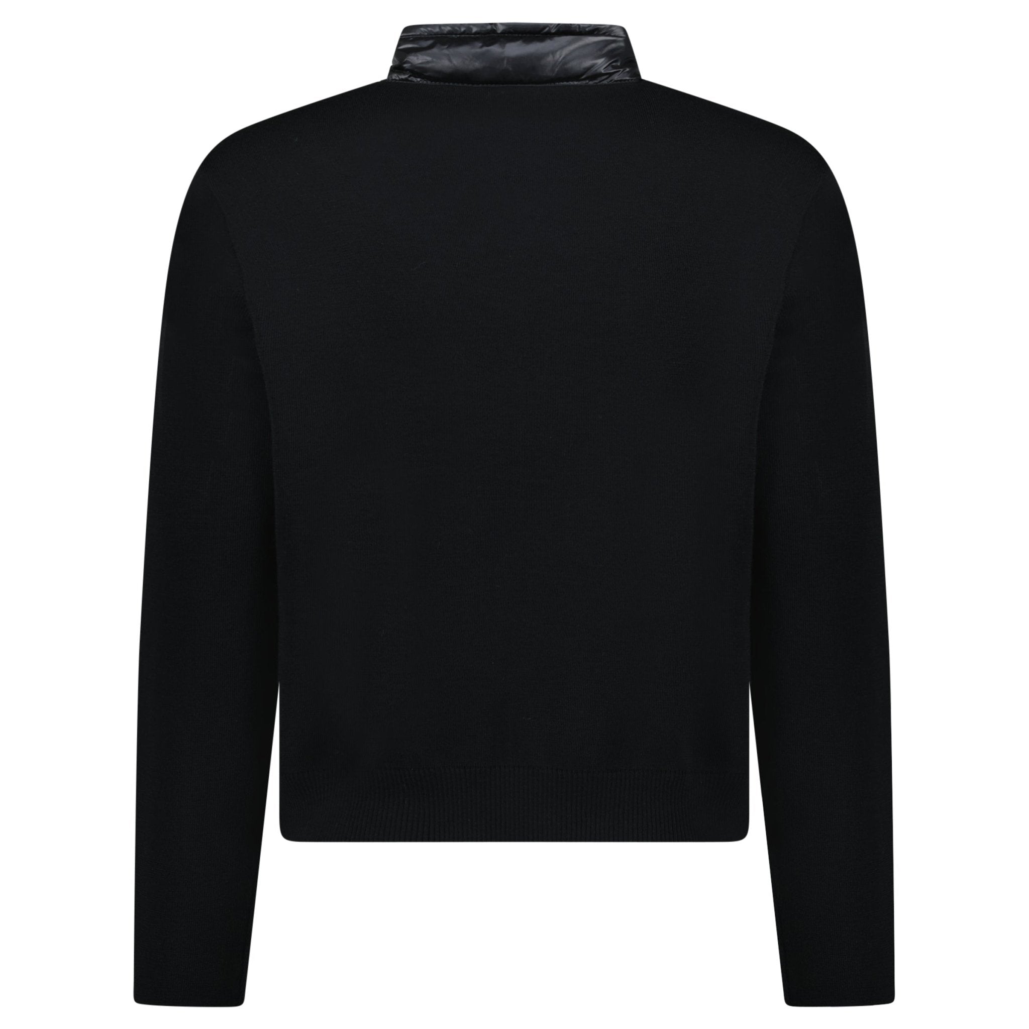 Moncler Padded Wool Zip-Up Cardigan Black