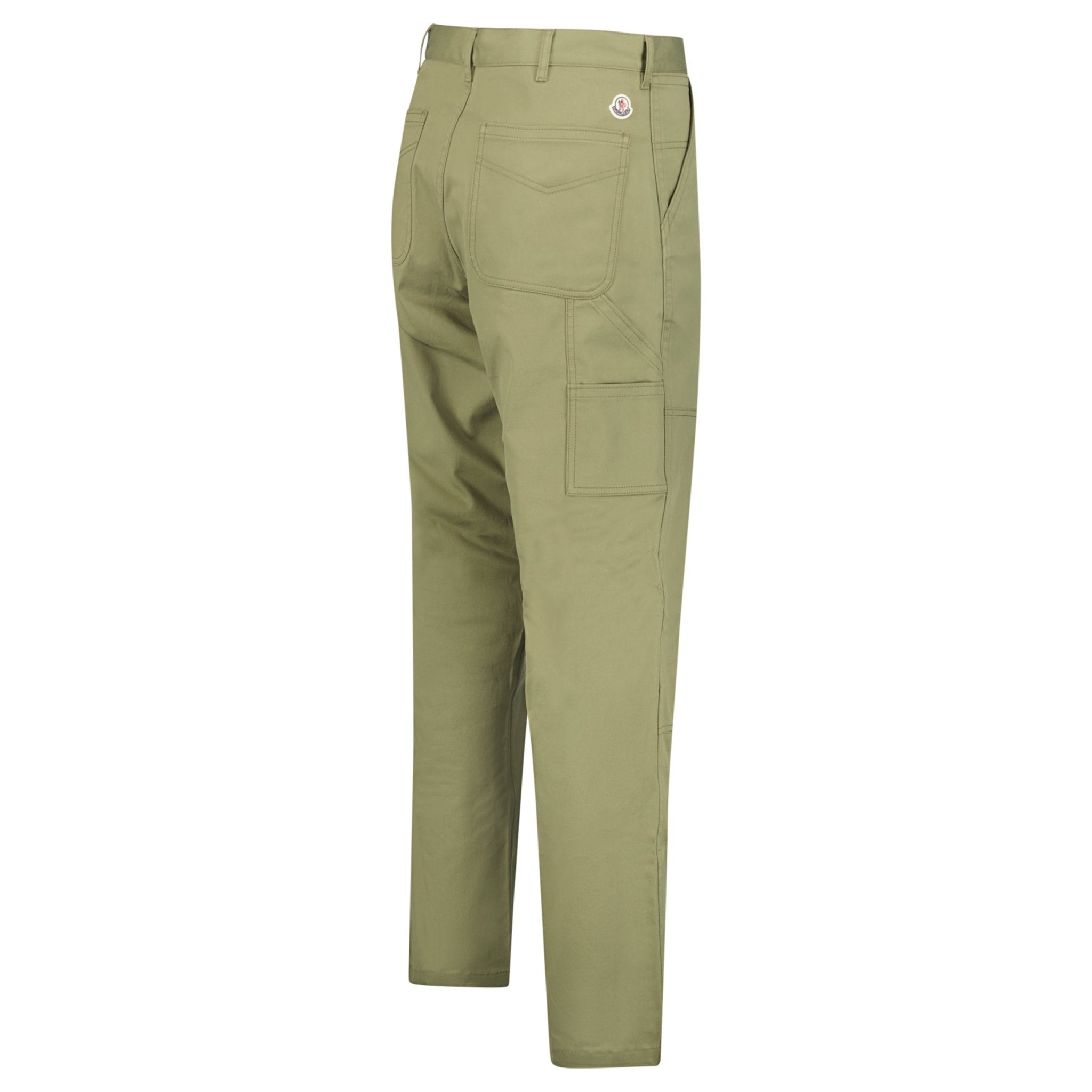 Moncler Panelled Pocket Trousers in Khaki Green