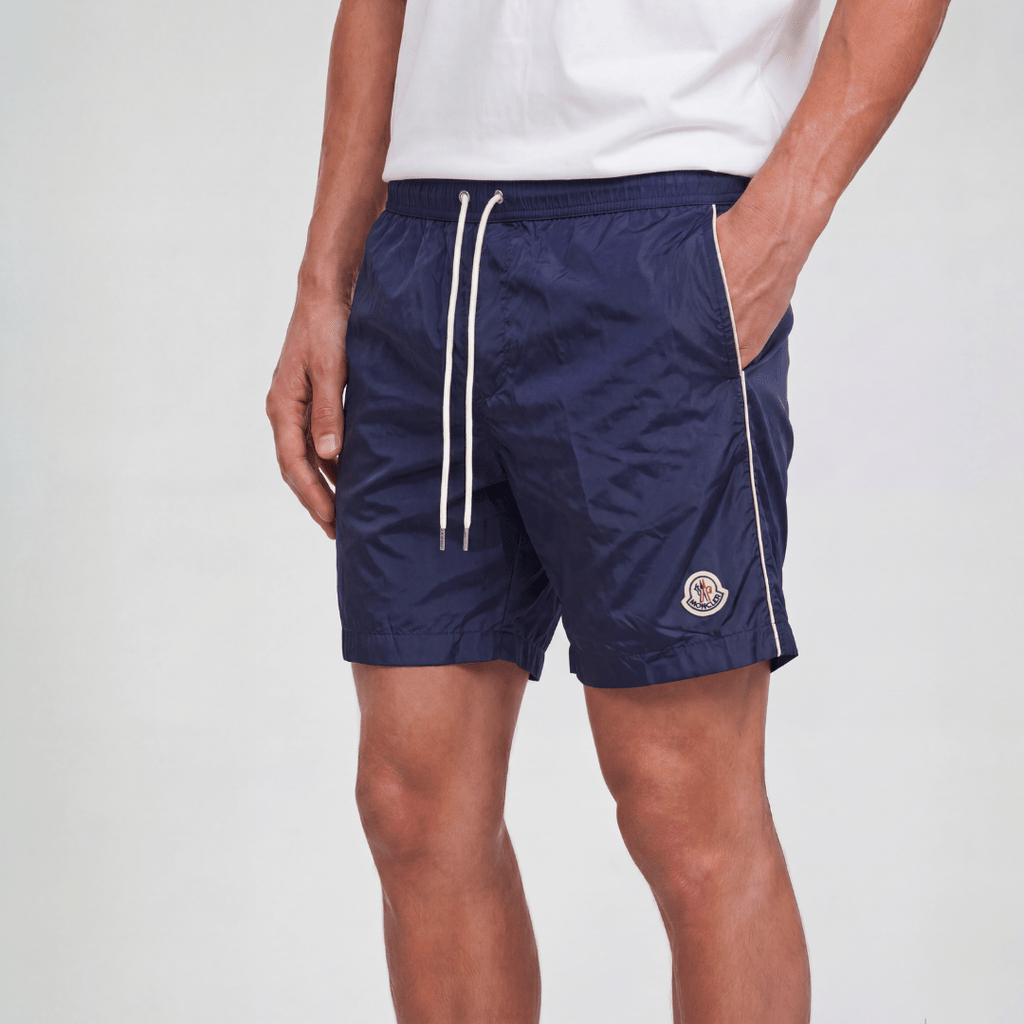 Moncler Side Logo Patch Swim Shorts in Navy