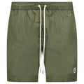 Moncler Side Logo Patch Swim Shorts in Olive Green