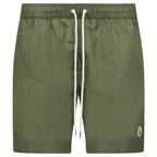 Moncler Side Logo Patch Swim Shorts in Olive Green
