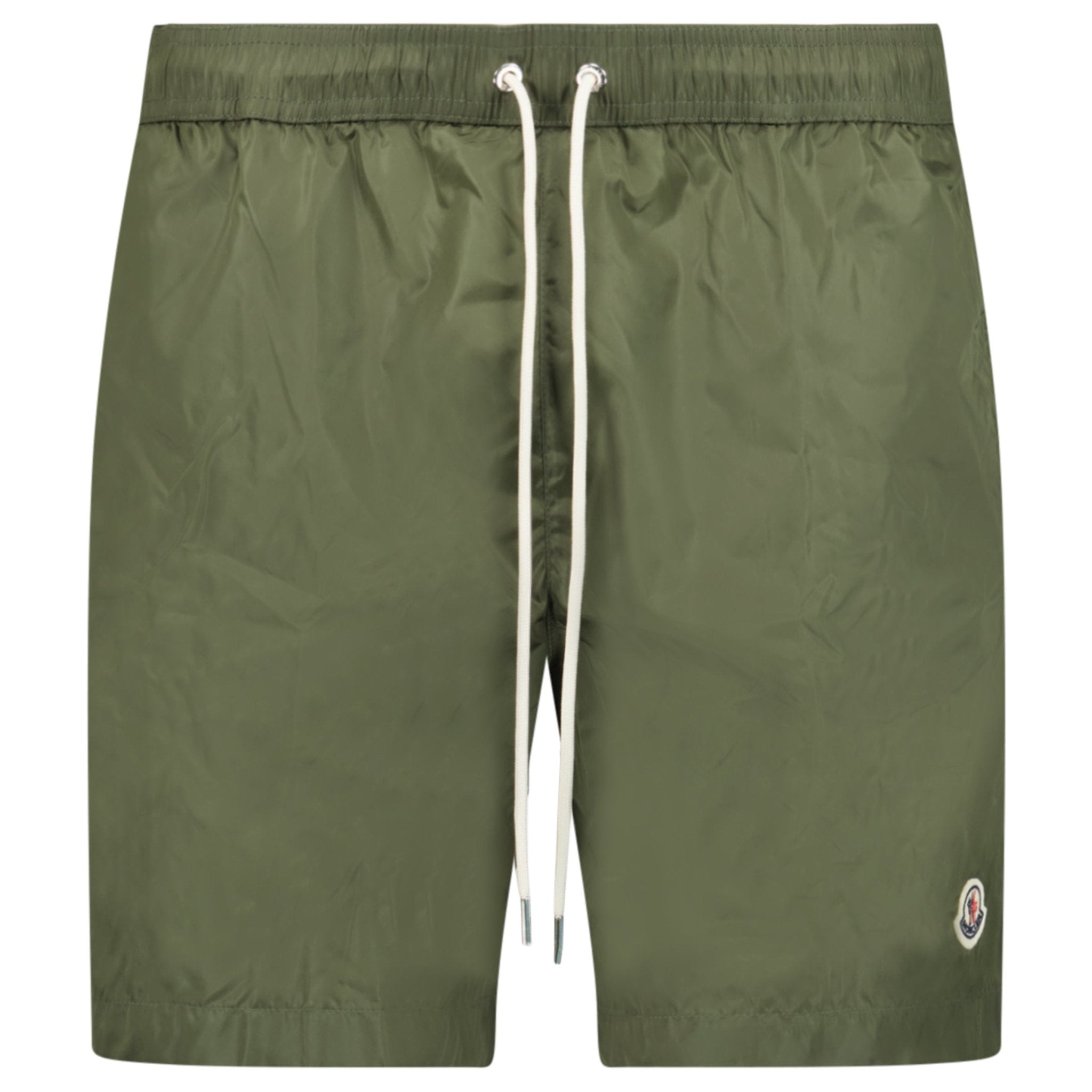 Moncler Side Logo Patch Swim Shorts in Olive Green