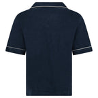 Moncler Towelling Short Sleeve Polo Shirt in Navy