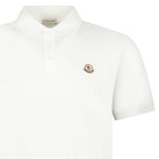 Moncler Tricolour-Trimmed Cotton Piqué Polo Shirt in White