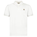 Moncler Tricolour-Trimmed Cotton Piqué Polo Shirt in White