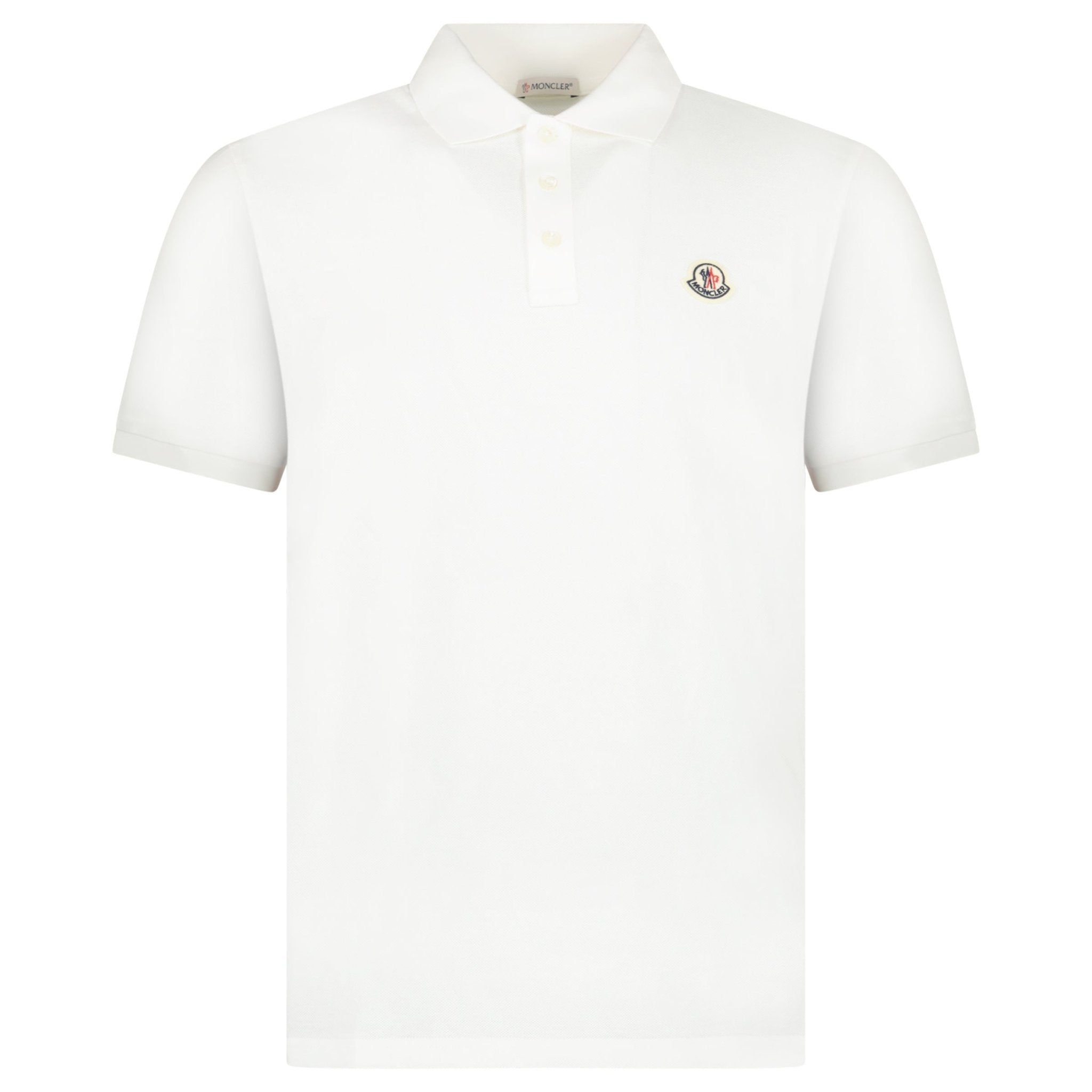 Moncler Tricolour-Trimmed Cotton Piqué Polo Shirt in White