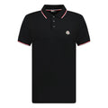 Moncler Tri-Colour Logo Polo T-Shirt Black