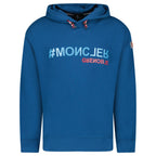 Moncler Writing Logo Hooded Sweatshirt Blue