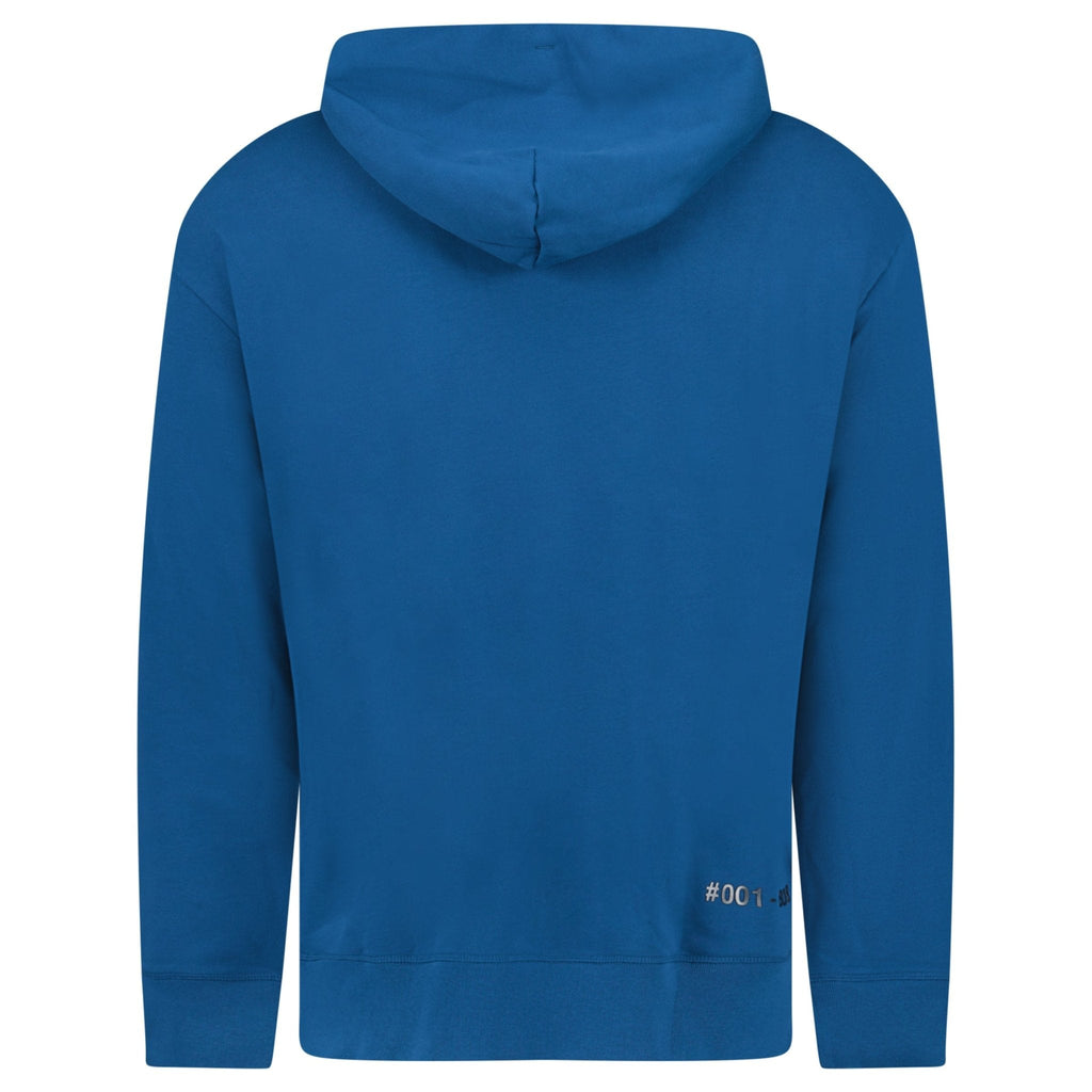 Moncler Writing Logo Hooded Sweatshirt Blue