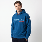 Moncler Writing Logo Hooded Sweatshirt Blue