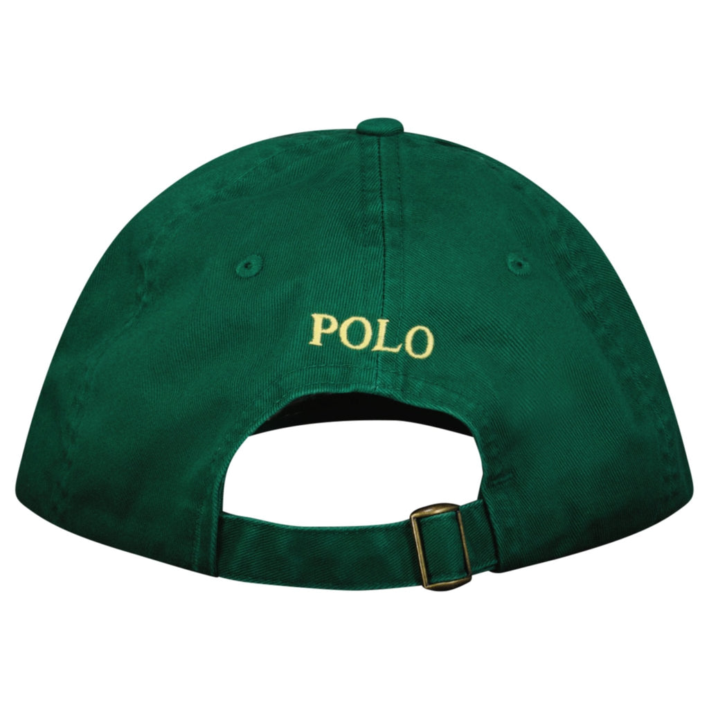 Polo Ralph Lauren Cotton Chino Baseball Cap in Green with Yellow Logo
