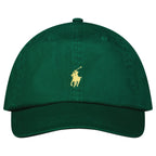 Polo Ralph Lauren Cotton Chino Baseball Cap in Green with Yellow Logo