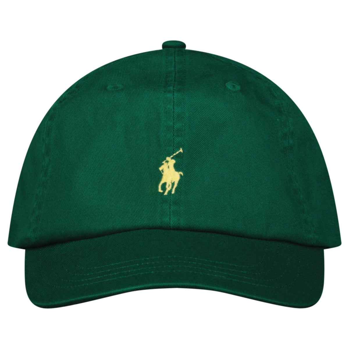 Polo Ralph Lauren Cotton Chino Baseball Cap in Green with Yellow Logo