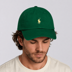 Polo Ralph Lauren Cotton Chino Baseball Cap in Green with Yellow Logo