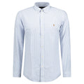 Polo Ralph Lauren Custom Fit Striped Stretch Oxford Shirt Blue & White