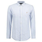 Polo Ralph Lauren Custom Fit Striped Stretch Oxford Shirt Blue & White