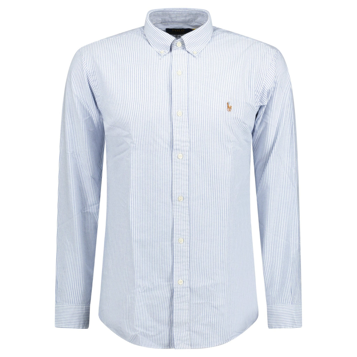 Polo Ralph Lauren Custom Fit Striped Stretch Oxford Shirt Blue & White