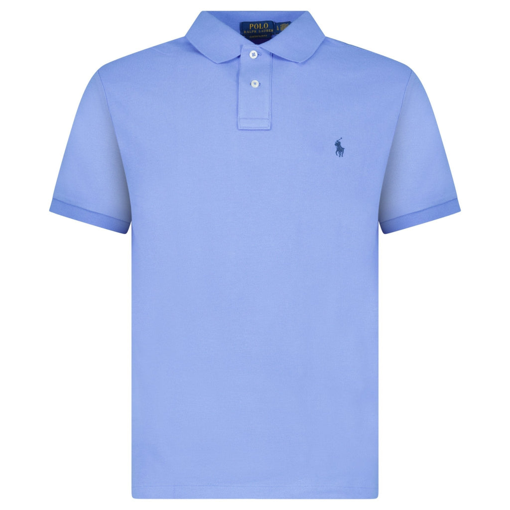 Polo Ralph Lauren Mesh Custom Slim Fit Polo Shirt in Blue