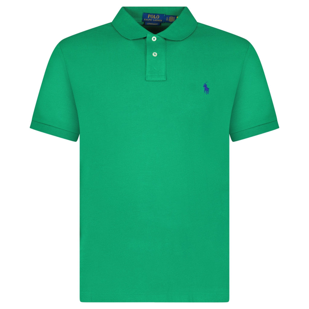 Polo Ralph Lauren Mesh Custom Slim Fit Polo Shirt in Green