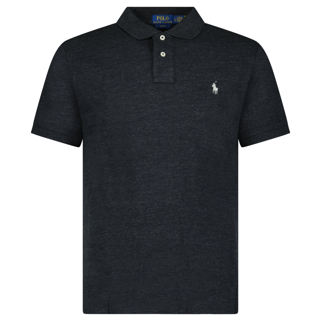 Polo Ralph Lauren Mesh Slim Fit Polo Shirt in Dark Grey