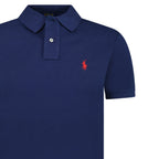 Polo Ralph Lauren Mesh Custom Slim Fit Polo Shirt in Navy