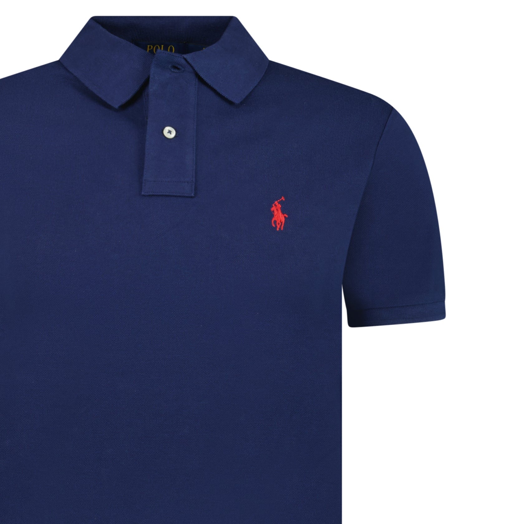 Polo Ralph Lauren Mesh Custom Slim Fit Polo Shirt in Navy