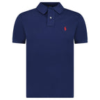 Polo Ralph Lauren Mesh Custom Slim Fit Polo Shirt in Navy