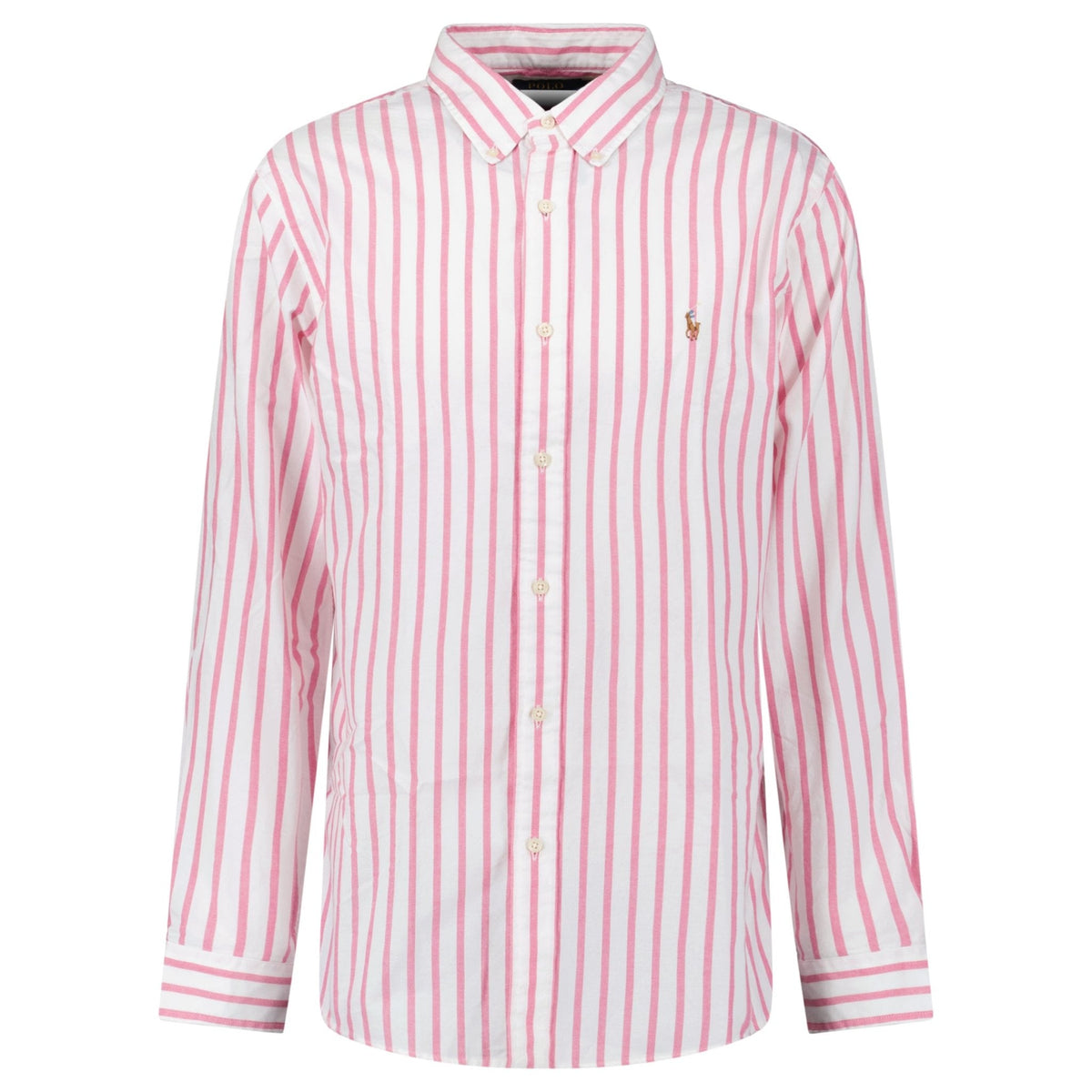 Polo Ralph Lauren Custom Fit Stripe Oxford Shirt in Pink/White