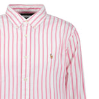 Polo Ralph Lauren Custom Fit Stripe Oxford Shirt in Pink/White