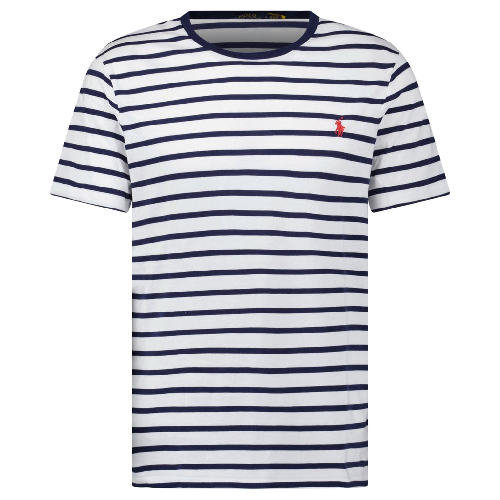 Polo Ralph Lauren Custom Slim Fit T-Shirt in Navy/White