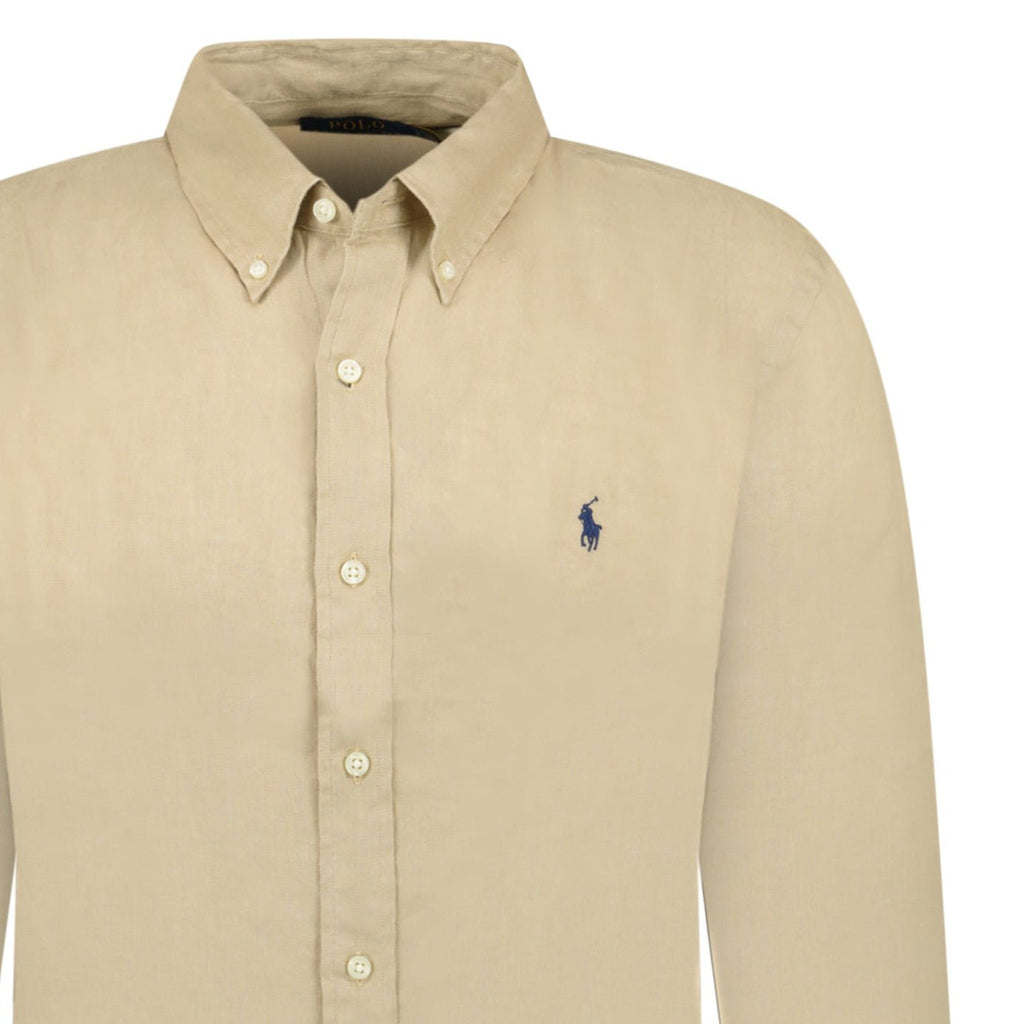 Polo Ralph Lauren Custom Fit Long Sleeve Sport Shirt Costal Beige