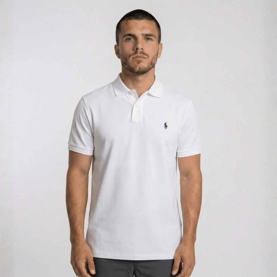 Polo Ralph Lauren Slim Fit Mesh Polo Shirt in White