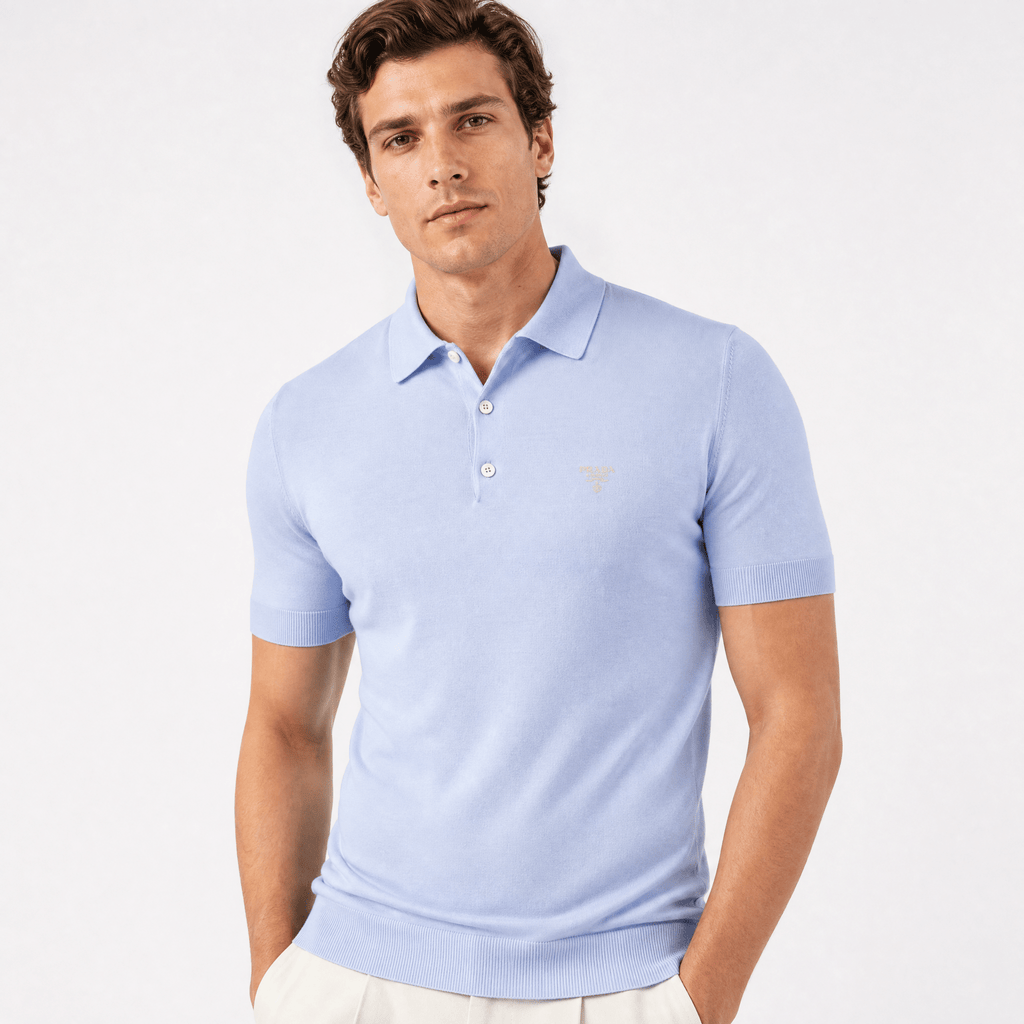 Prada Fine Wool Polo Shirt in Blue