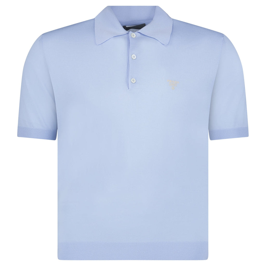 Prada Fine Wool Polo Shirt in Blue