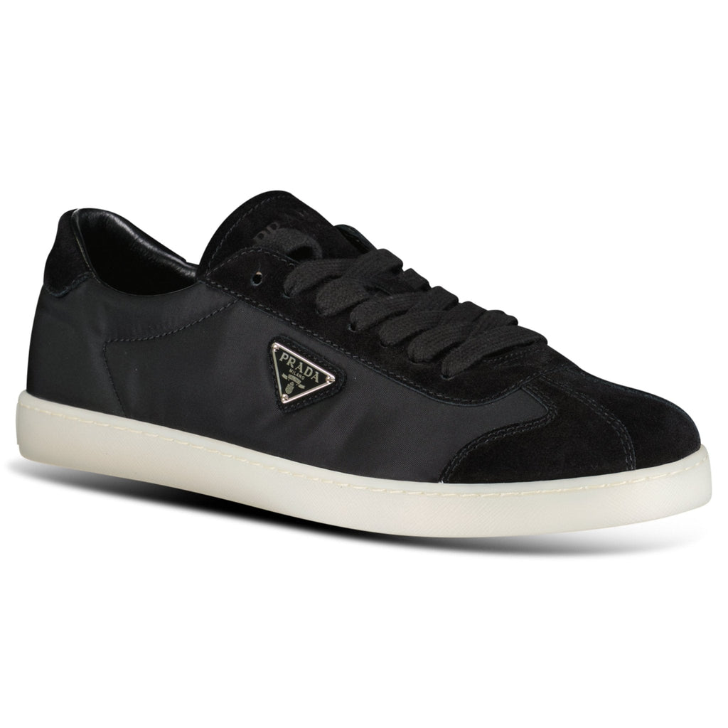 Prada Lane Toe Suede Sneakers in Black