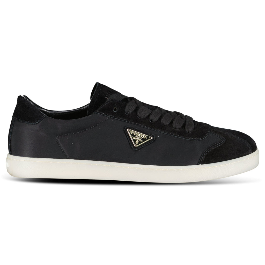 Prada Lane Toe Suede Sneakers in Black