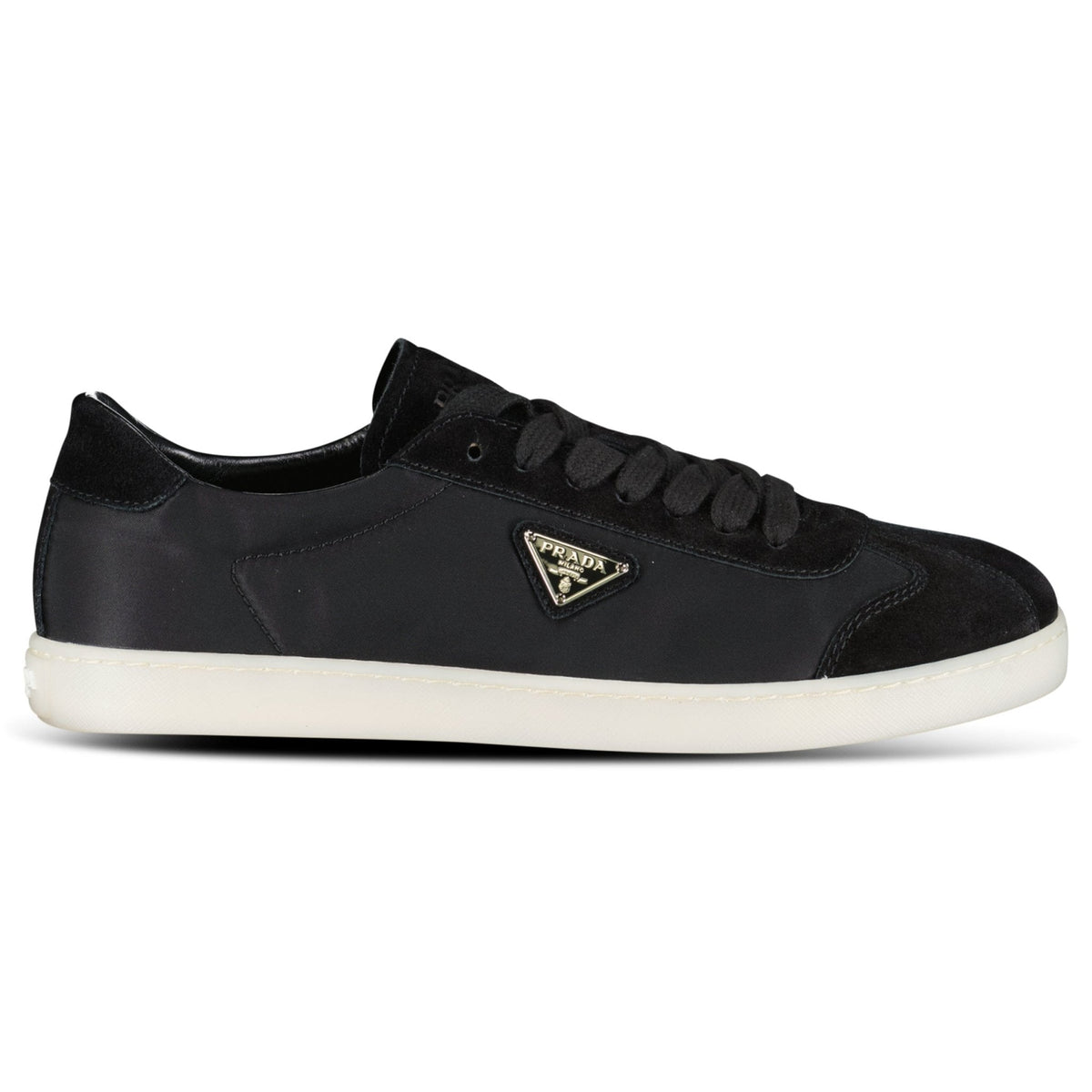 Prada Lane Toe Suede Sneakers in Black